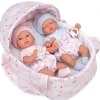 Baby Arias Doll Elegance Twins with carrycot (28cm)
