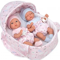 Baby Arias Doll Elegance Twins with carrycot (28cm)