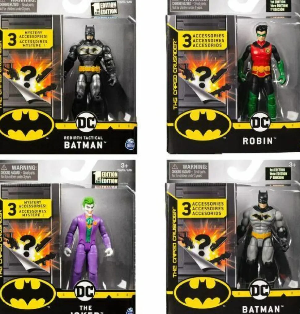 Batman: 4-Inch Action Figure with 3 Mystery Accessories