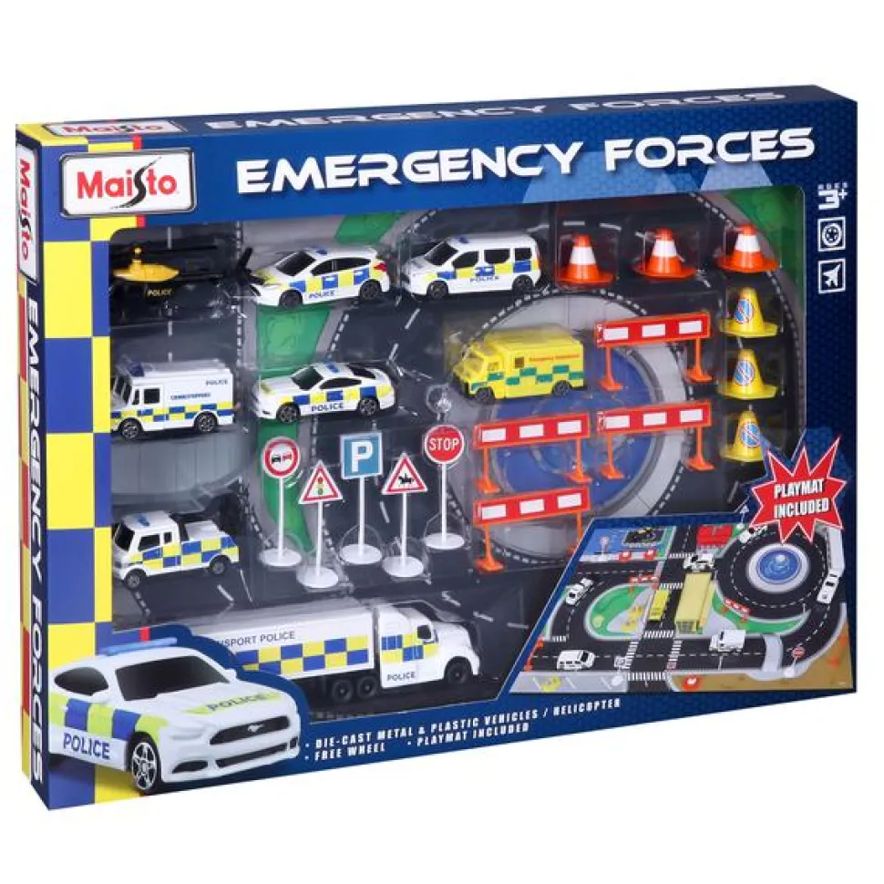 Fresh Metal Emergency Force Playset Inc Playmat