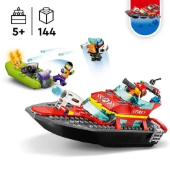 LEGO® 60373 City Fire Rescue Boat Toy, Floats On Water Set