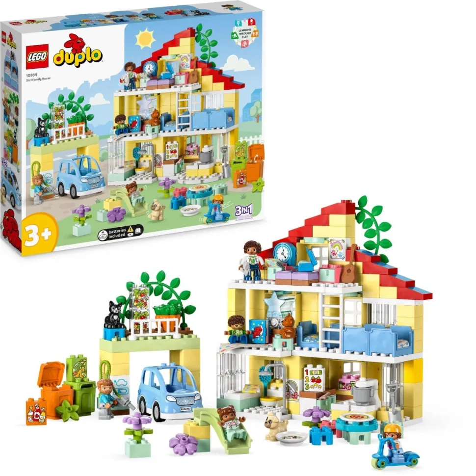 LEGO® 10994 DUPLO 3in1 Family House Toy for Toddlers Aged 3+