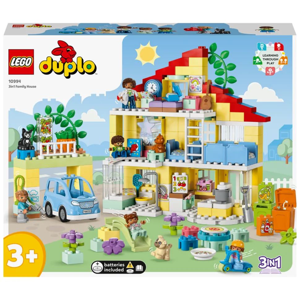 LEGO® 10994 DUPLO 3in1 Family House Toy for Toddlers Aged 3+
