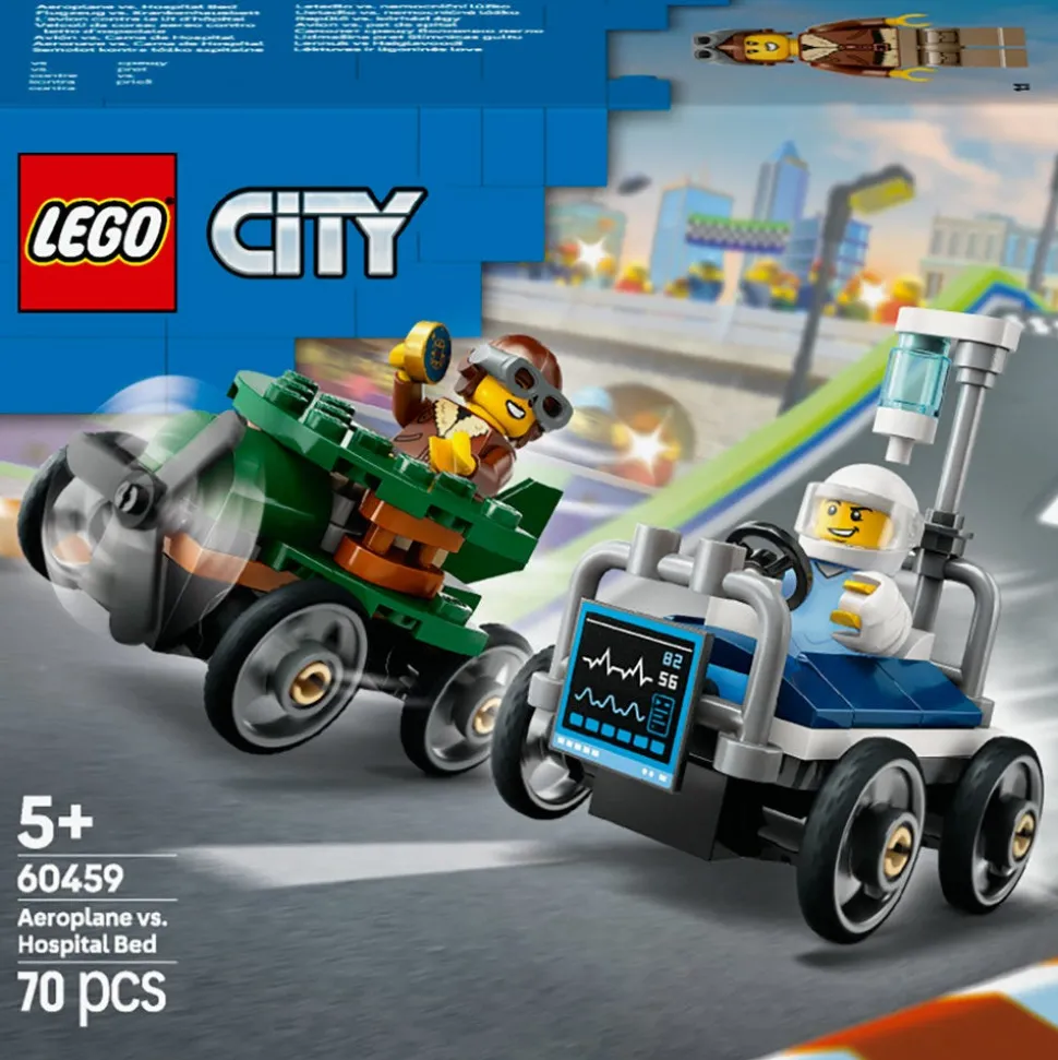 LEGO® City Aeroplane vs. Hospital Bed Race Car Pack 60459