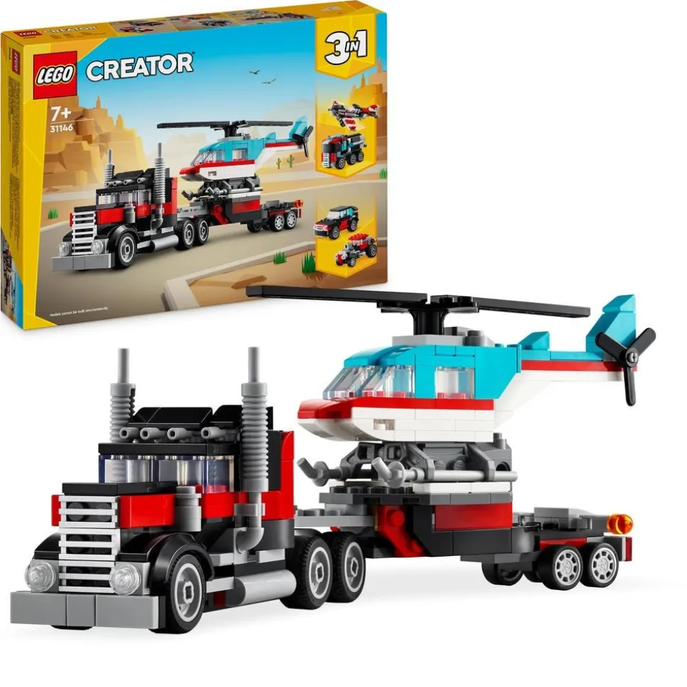 LEGO® Creator Flatbed Truck with Helicopter Toy 31146