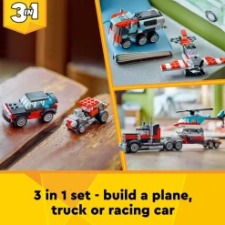 LEGO® Creator Flatbed Truck with Helicopter Toy 31146