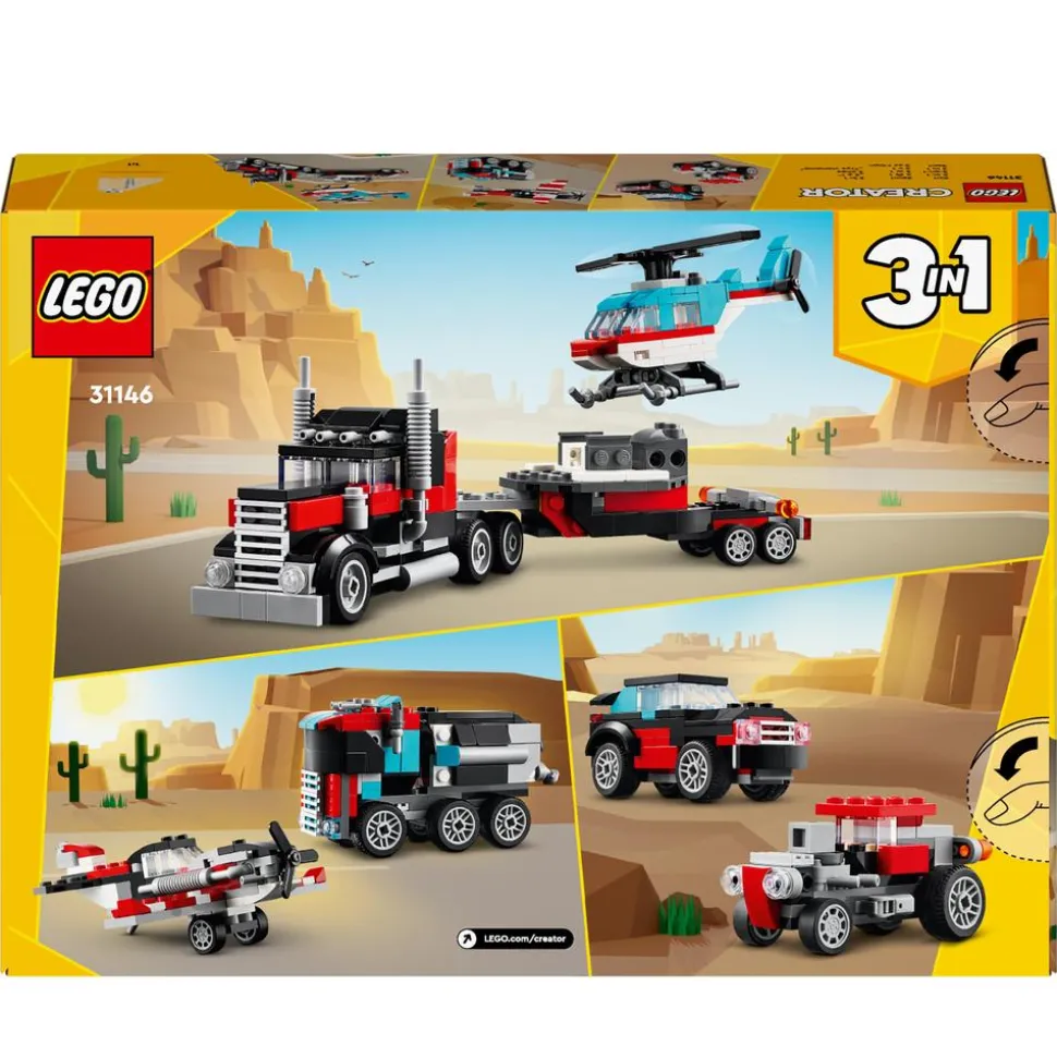 LEGO® Creator Flatbed Truck with Helicopter Toy 31146