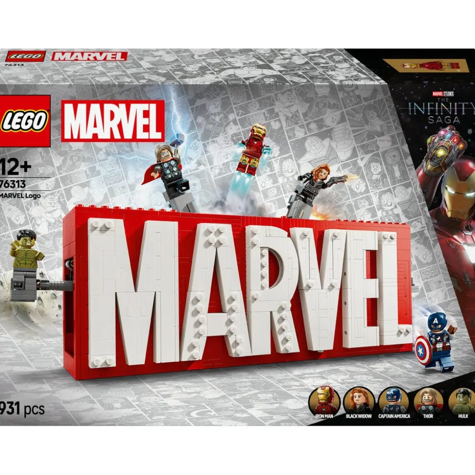 LEGO® Marvel: MARVEL Logo & Minifigures Building Toy 76313