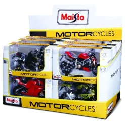 Maisto 1:12 Motorcycle Assortment 12 Pc Dispenser