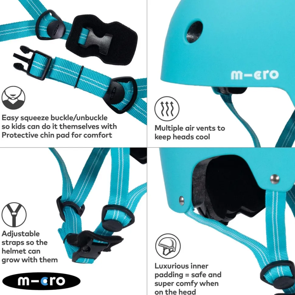 Micro Aqua Matt Helmet Small (48-54Cm)