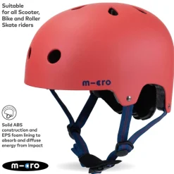 Micro Red Matt Helmet Small (48-54Cm)