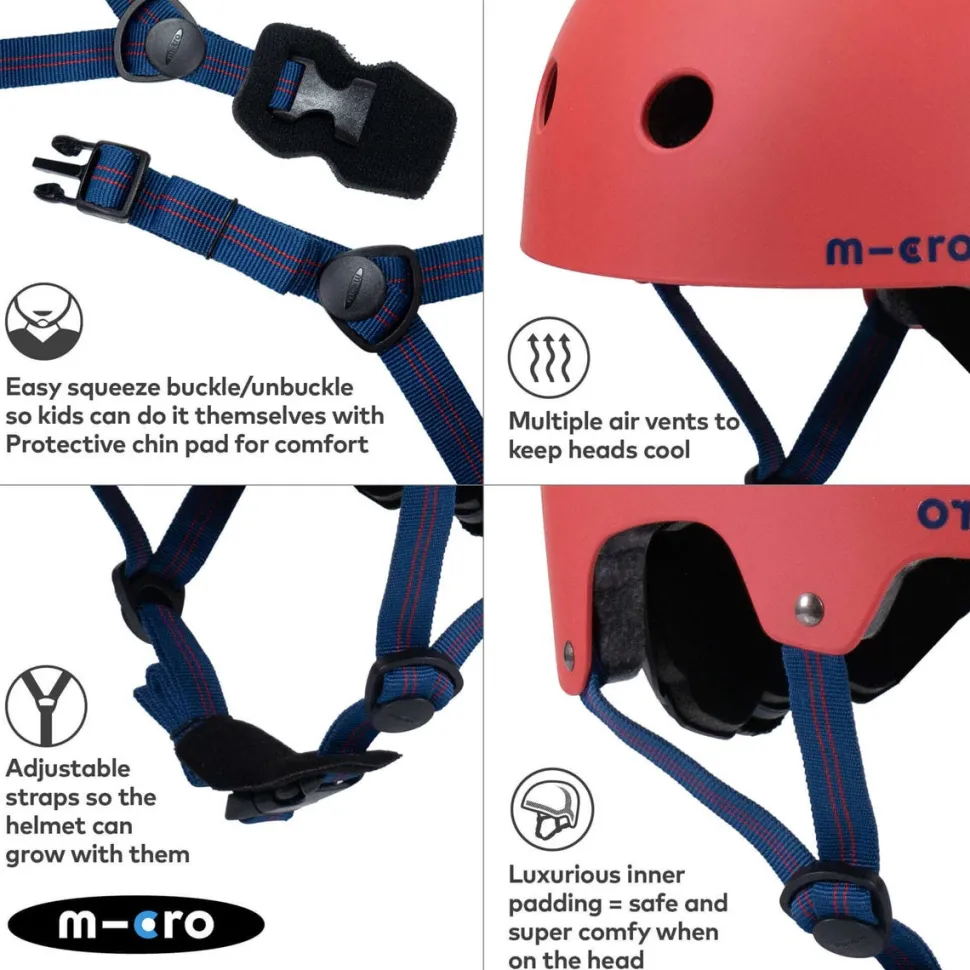Micro Red Matt Helmet Small (48-54Cm)