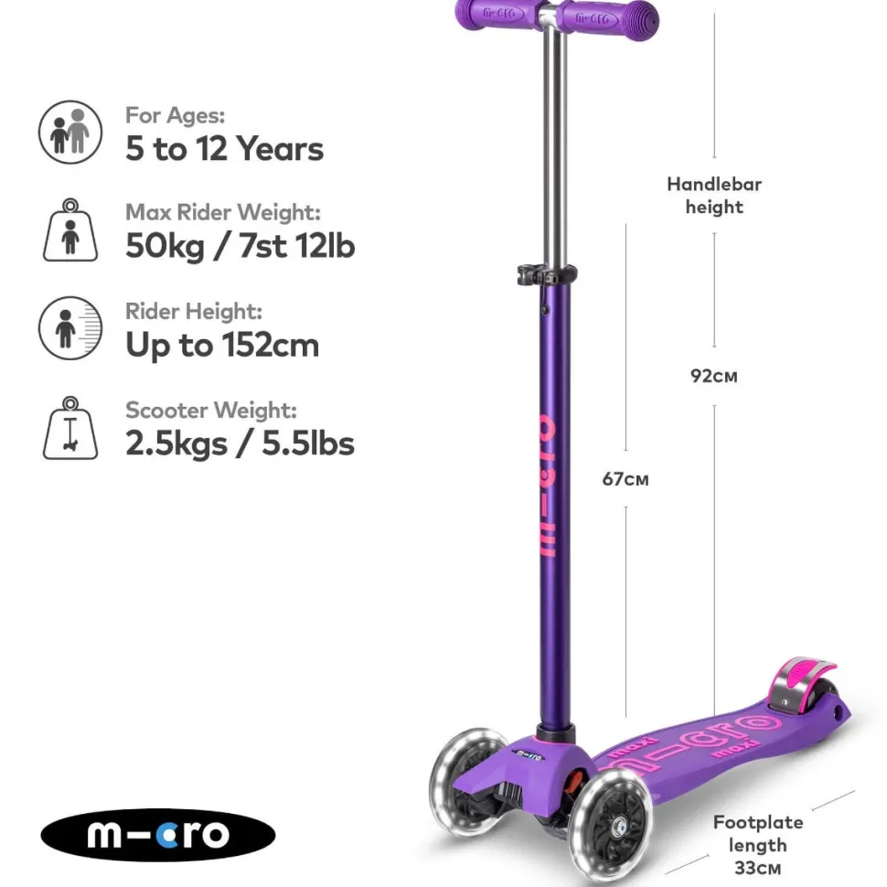 Micro Scooter Maxi Deluxe LED Purple