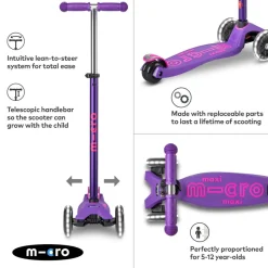 Micro Scooter Maxi Deluxe LED Purple