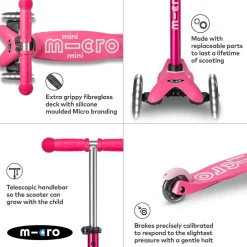 Micro Scooters - Mini Micro Deluxe Led Scooter - Pink