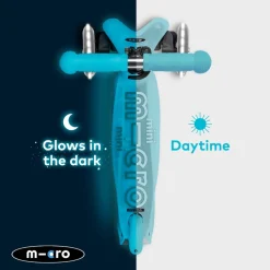 Mini Deluxe Glow Scooter With Led Wheels: Aqua