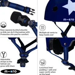 Star Navy Printed Helmet Medium (55-58Cm)
