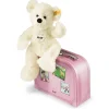 Steiff White Lotte Teddy Bear With Pink Suitcase