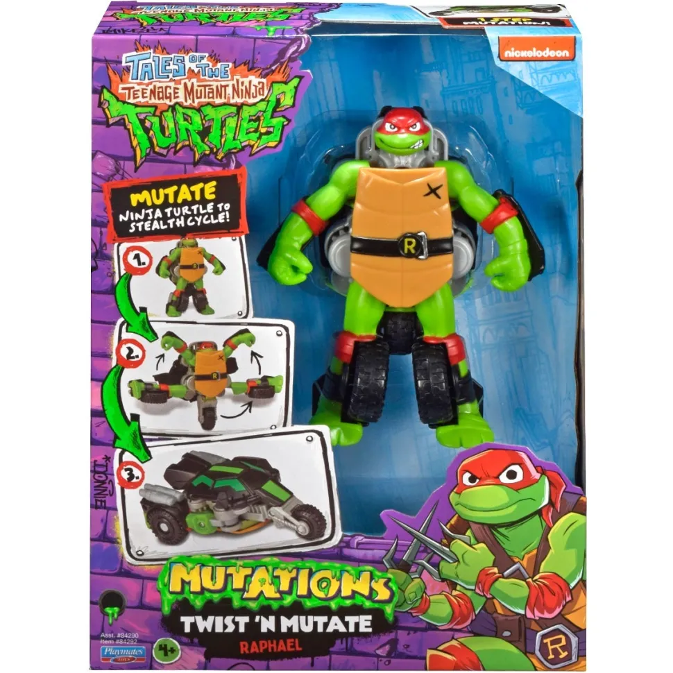 Tales Of The Teenage Mutant Ninja Turtle Twist N Mutate Figure To Vehicle - Raphael