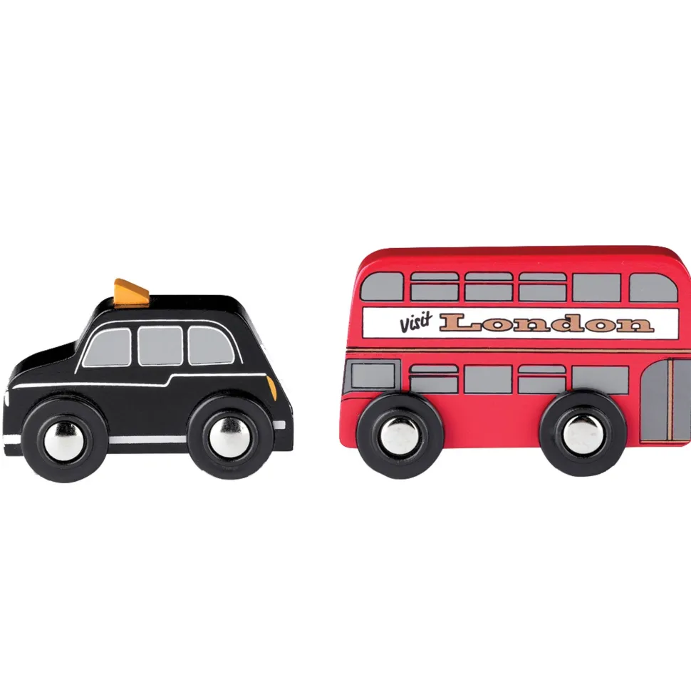 Tidlo Red Bus and Black Cab Set